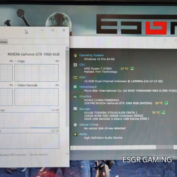 GAMING PC RYZEN 7 3700X 16GB DDR4 GTX1060 6GB NVME SSD WIFI RGB CORSAIR - Image 8