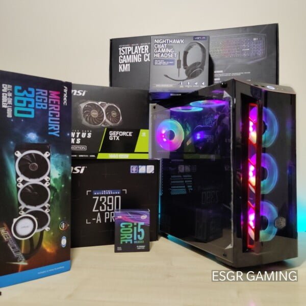 Gaming PC Intel i5 9600KF 16GB DDR4 GTX1660 SUPER 6GB GPU NVME RGB AIO COOLER