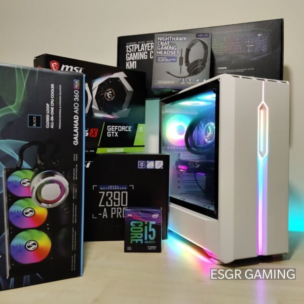NEW GAMING PC INTEL I5 9600KF GTX1660 SUPER 16GB DDR4 NVME LIAN LI AIO COOLER RGB