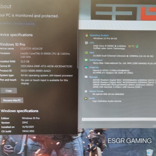 Gaming PC Intel i9 32GB DDR4 RX 5500XT 8GB GPU NVME RGB WIFI - Image 7