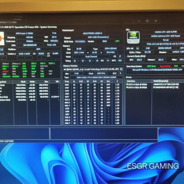GAMING PC RYZEN 5 3500X 16GB DDR4 GTX1650 SUPER GPU SSD WIFI - Image 6