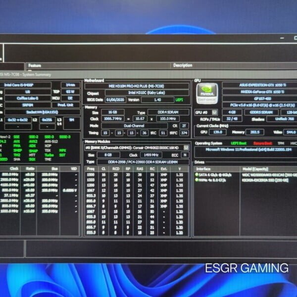 GAMING PC INTEL I5 9400f 16GB DDR4 GTX1050TI NVME RGB WIFI - Image 6