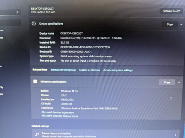 Intel i7 9700k GTX1660S 32GB RAM - Image 6
