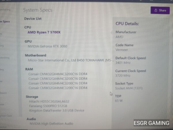 RTX3080 RYZEN 7 5700X 32GB DDR4 - Image 3