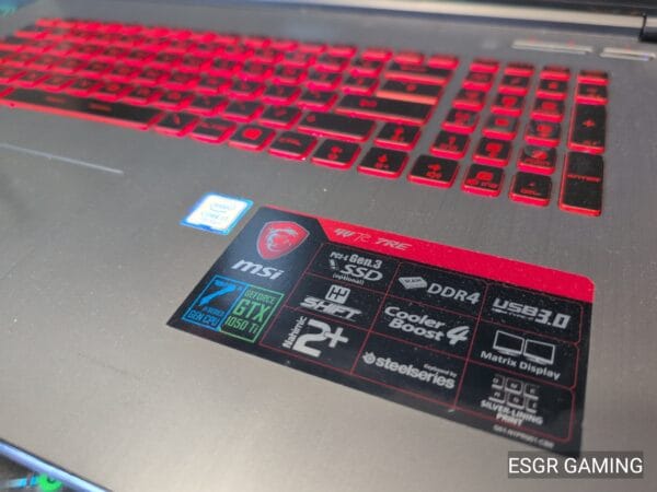 MSI GV72 i7 16GB GTX1050TI - Image 6