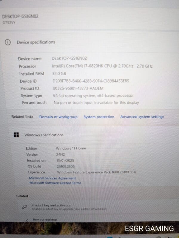 Asus ROG laptop G752 i7 32GB GTX980m - Image 3